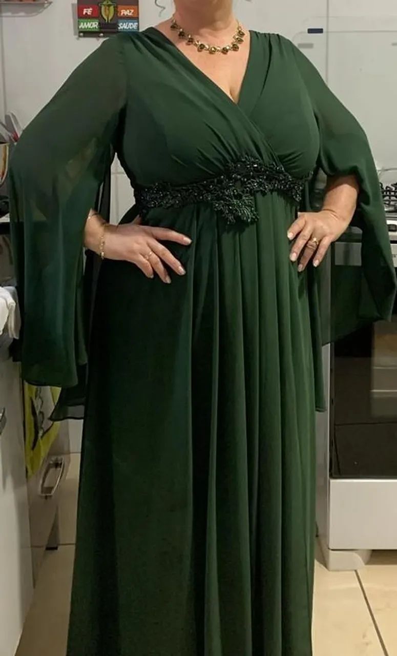 Vestido de Festa - verde militar