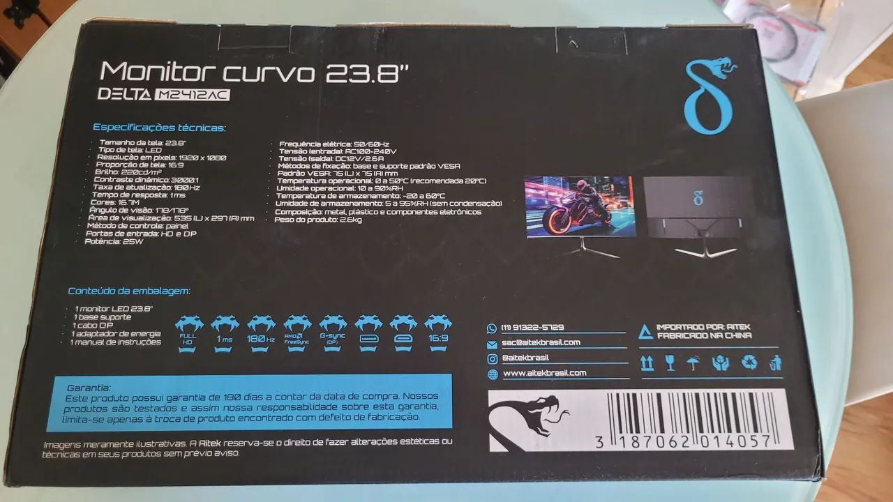 Monitor curvo Delta M2412AC 23.8" (NOVO) - Foto 4
