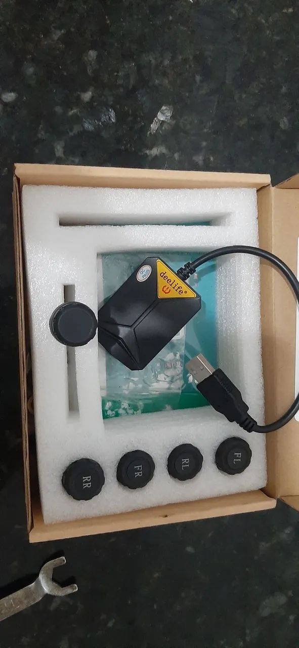 Sensor Pressão Pneu TPMS Deelife USB Para Multimídia Android + Sensor de Estepe (Completo) - Foto 2