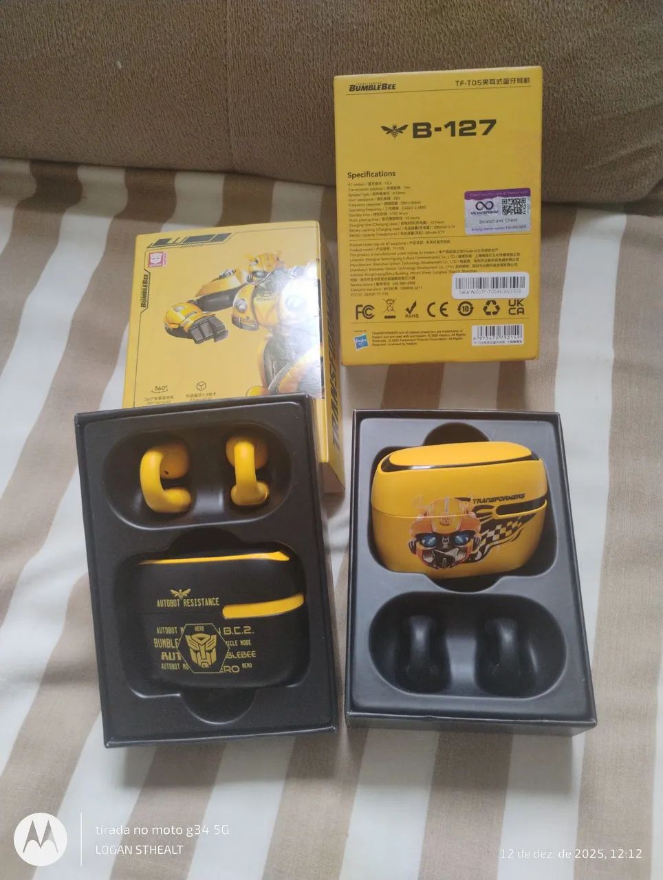 FONE DE OUVIDO BUMBLE BEE TRANSFORMERS - Foto 3
