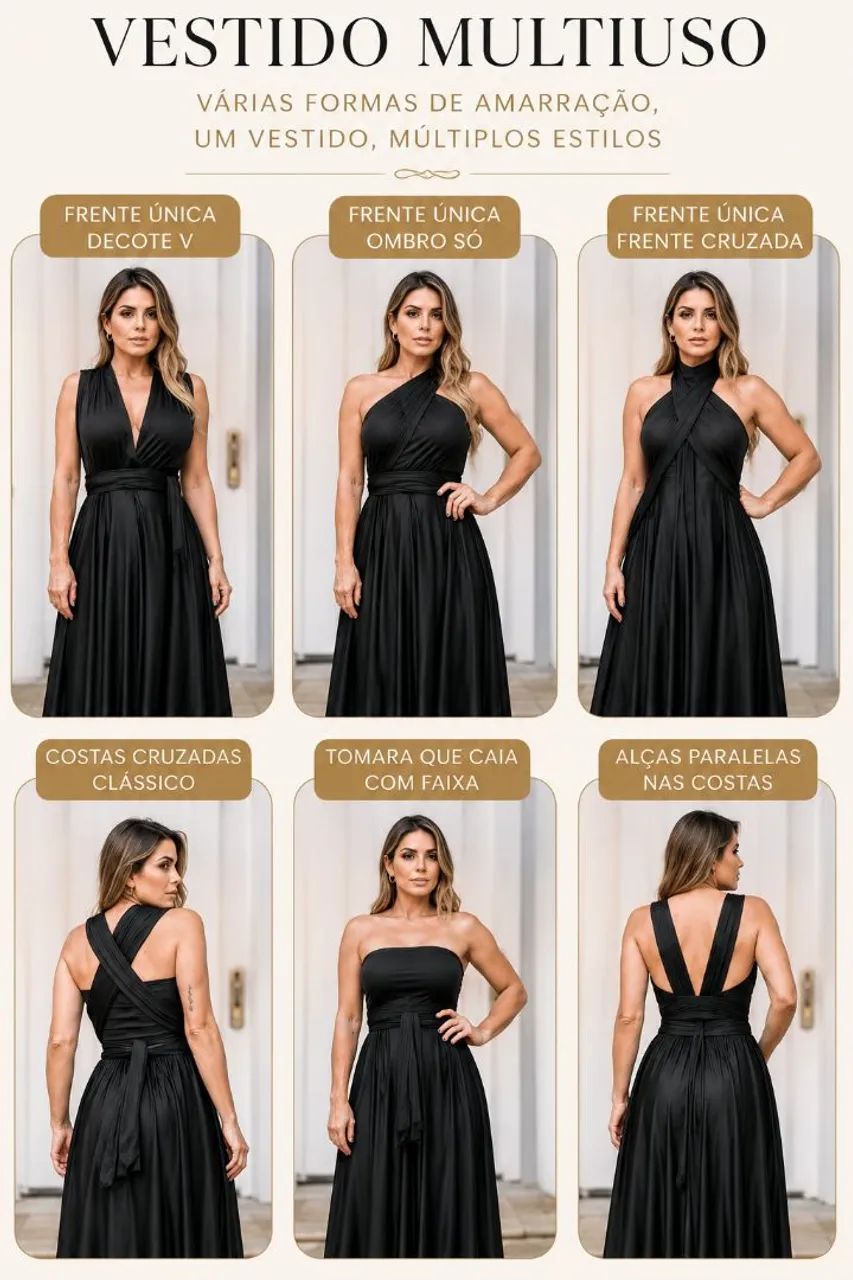 Vestido de festa várias formas de uso P e M - Foto 2