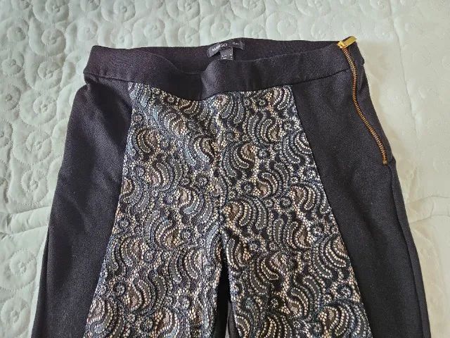 Legging preta Mango, com renda - Foto 4