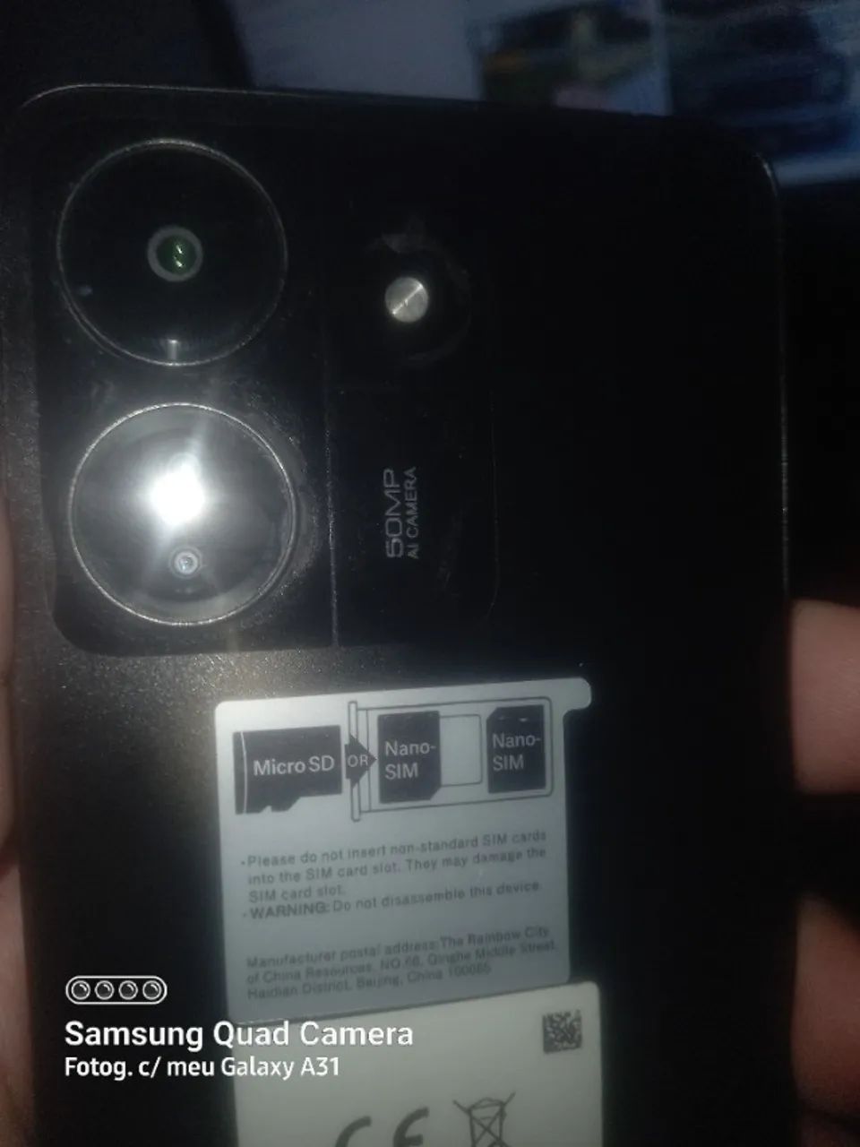 Celular Redimi 13 C "Bateria nova, Sansung A31, Funcionando, Tem Reparos