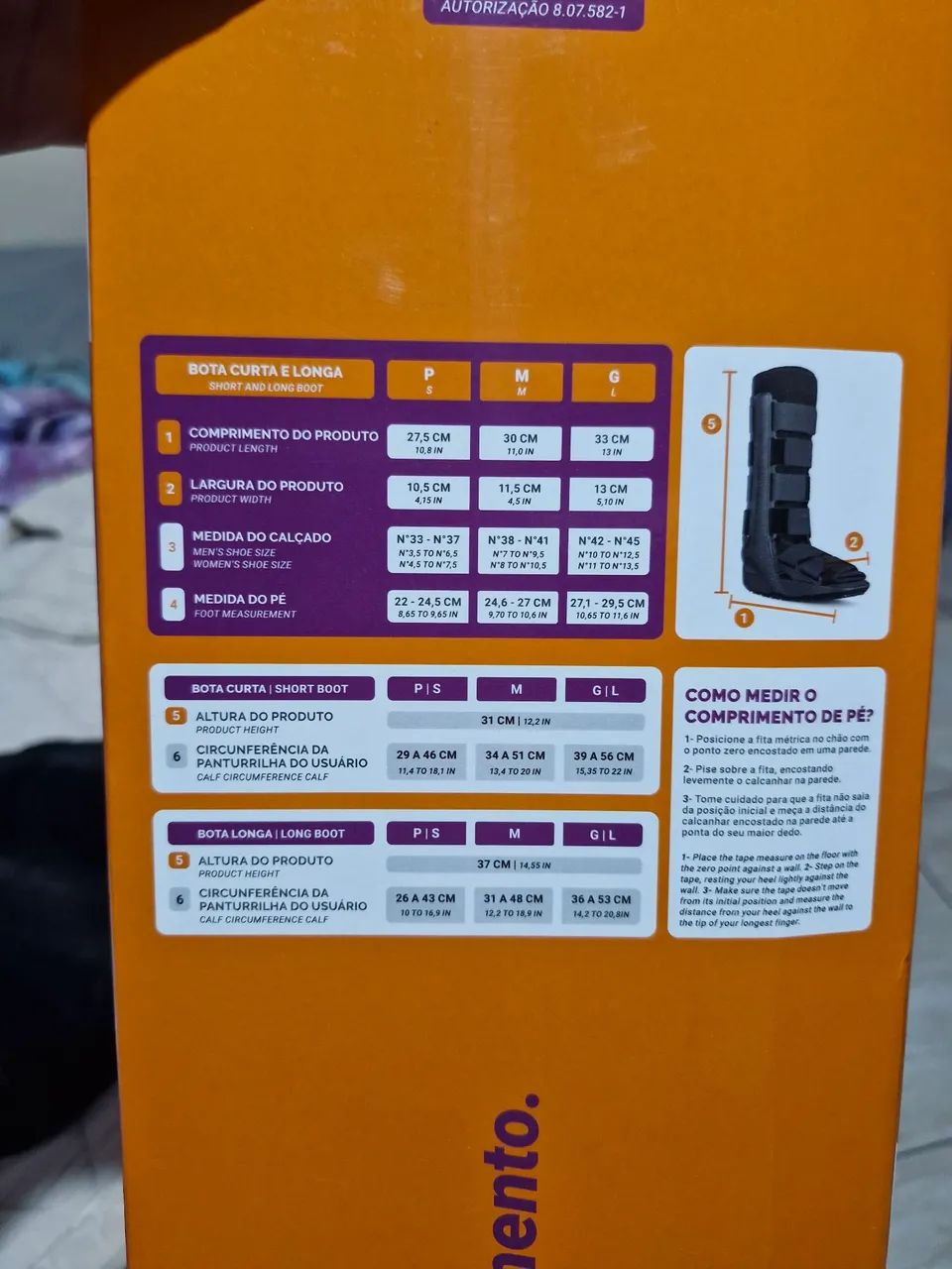 Bota Ortopédica Tamanho M - Foto 4
