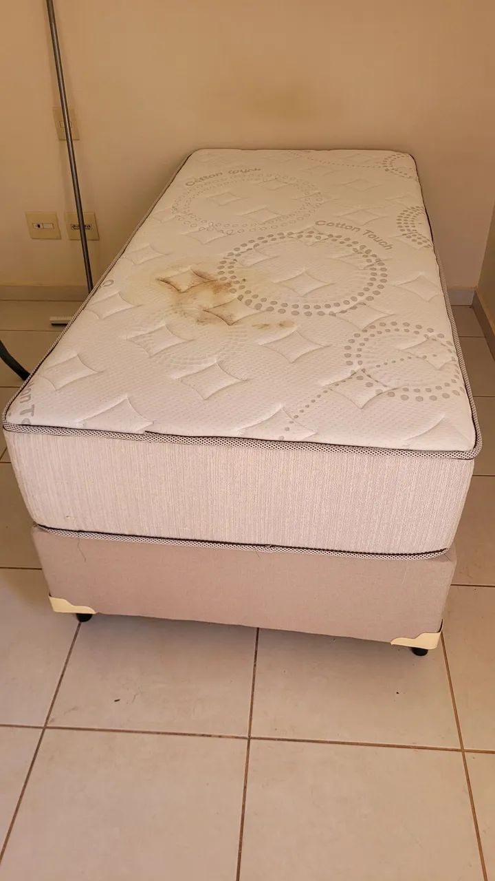 Cama box solteiro com colchão luxo