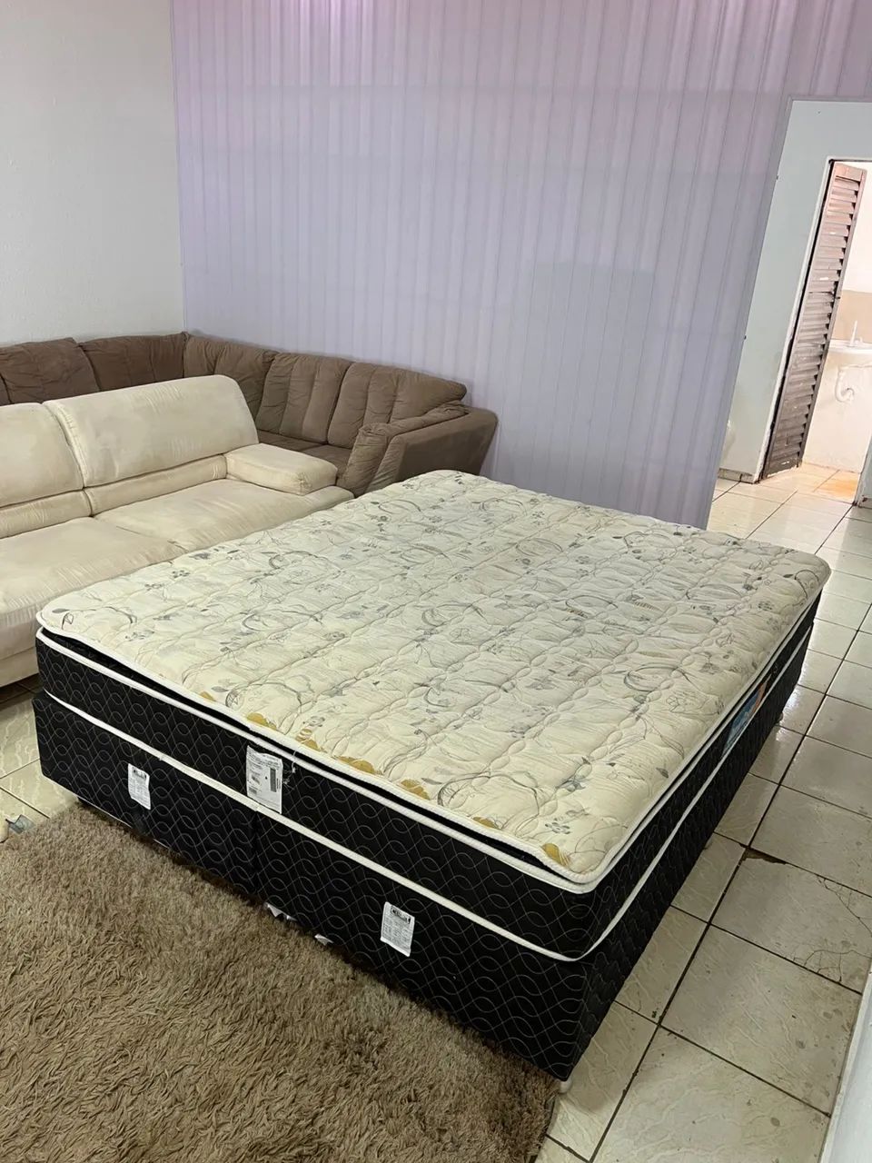 Cama BOX QUEEN Base Dupla Colchão de Espuma Macio - Entrega Grátis  - Foto 3