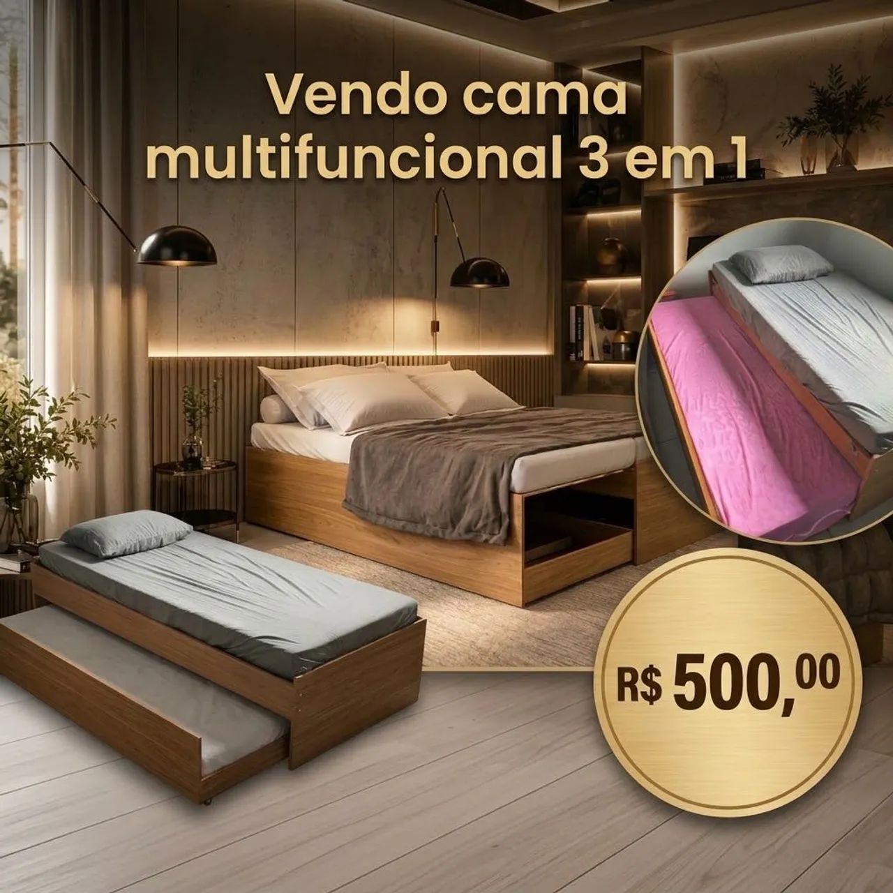 Cama 3 em 1