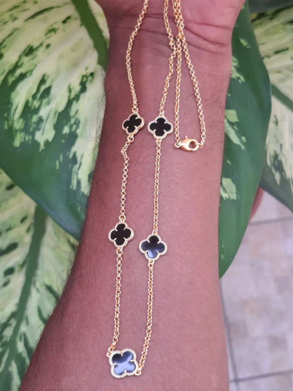 Corrente Trevo da Sorte Banhada a Ouro 18k - Foto 5