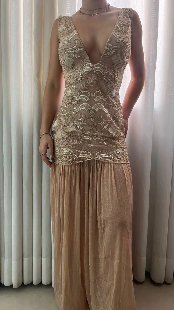 Vestido Longo Nude 