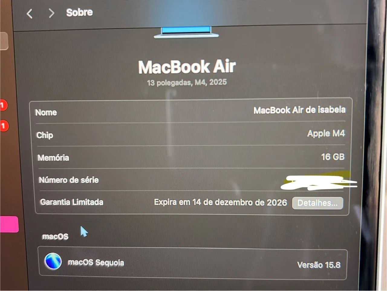 macbook air m4 13 polegadas 16gb - ainda na garantia - Foto 5