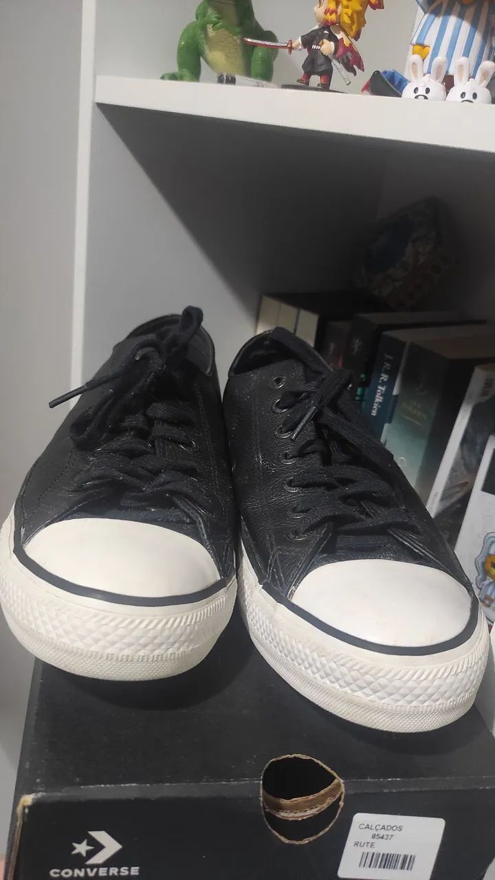 Converse ALL star couro preto - Foto 2