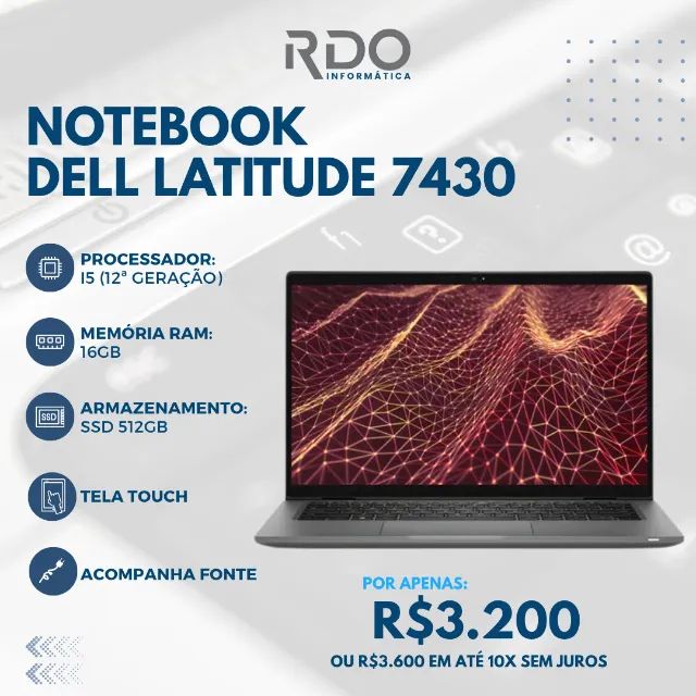 Notebook Dell 7430 Core i5 12th 16gb RAM 