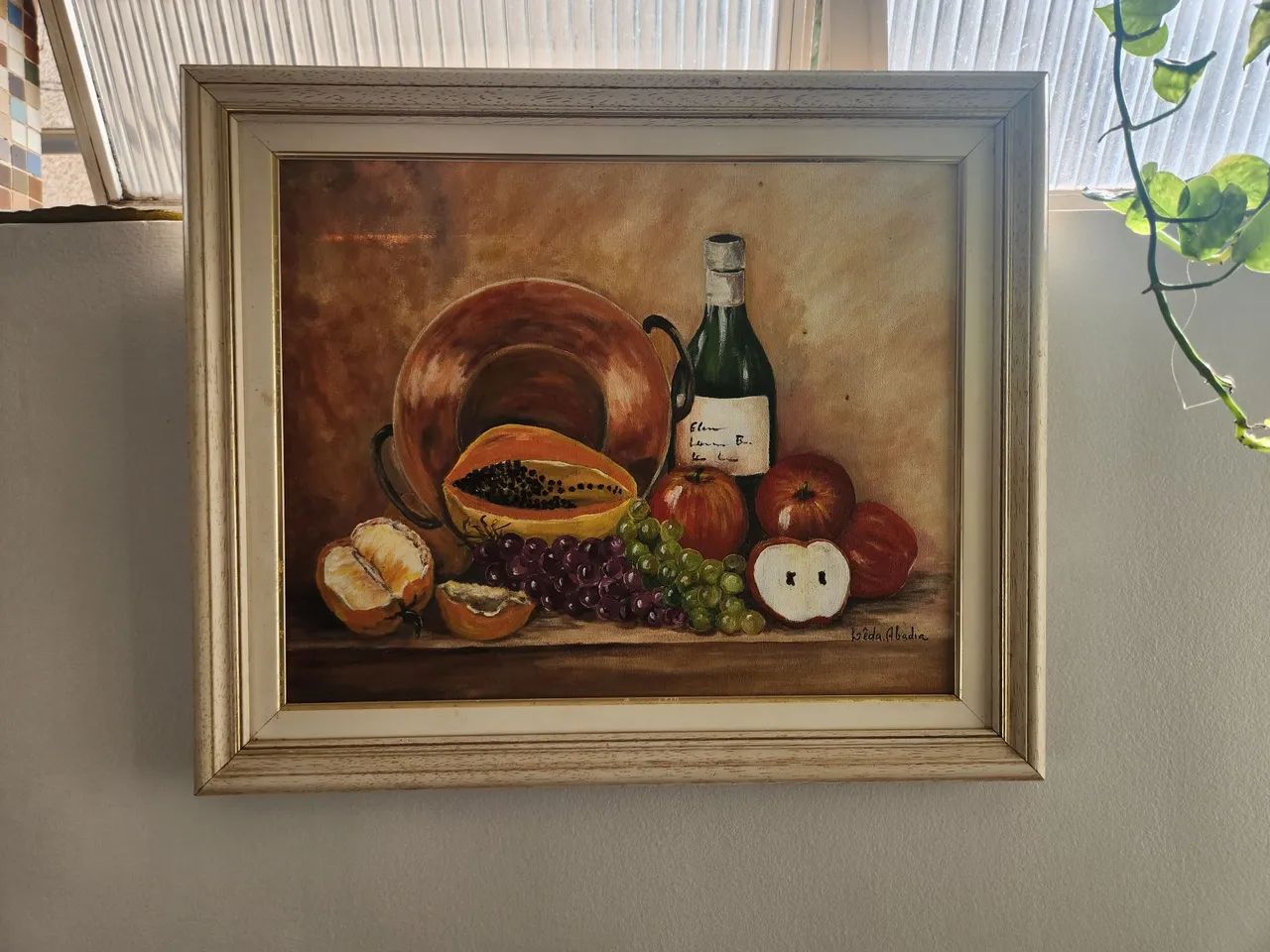 Quadro na tela pintado a mão.