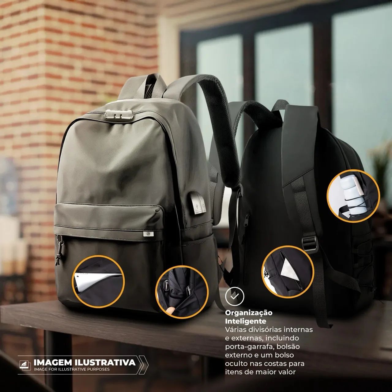 Mochila Flex Gshield - Preta  - Foto 2