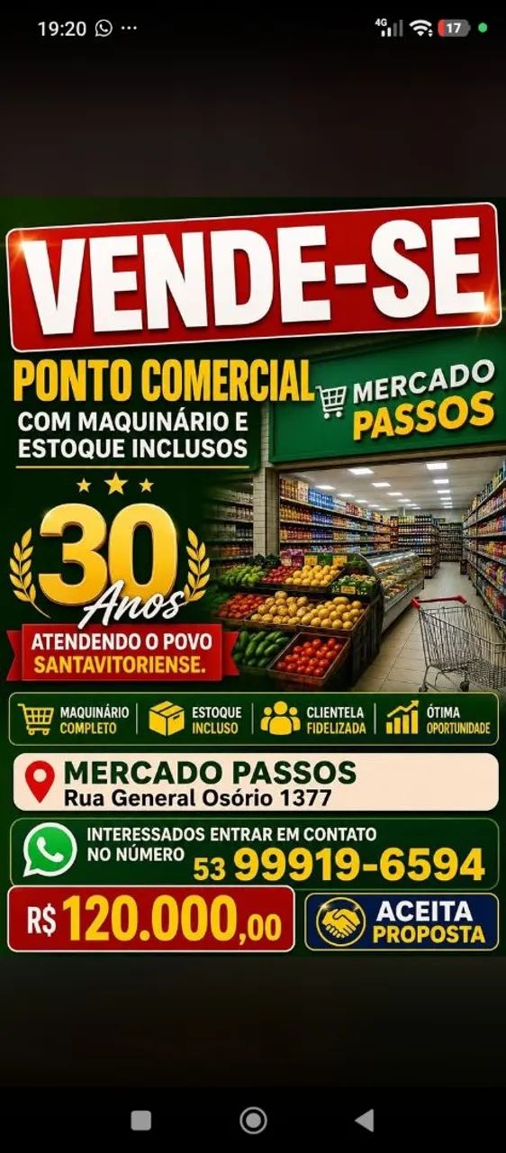 Venda de chave: Mercado Passos