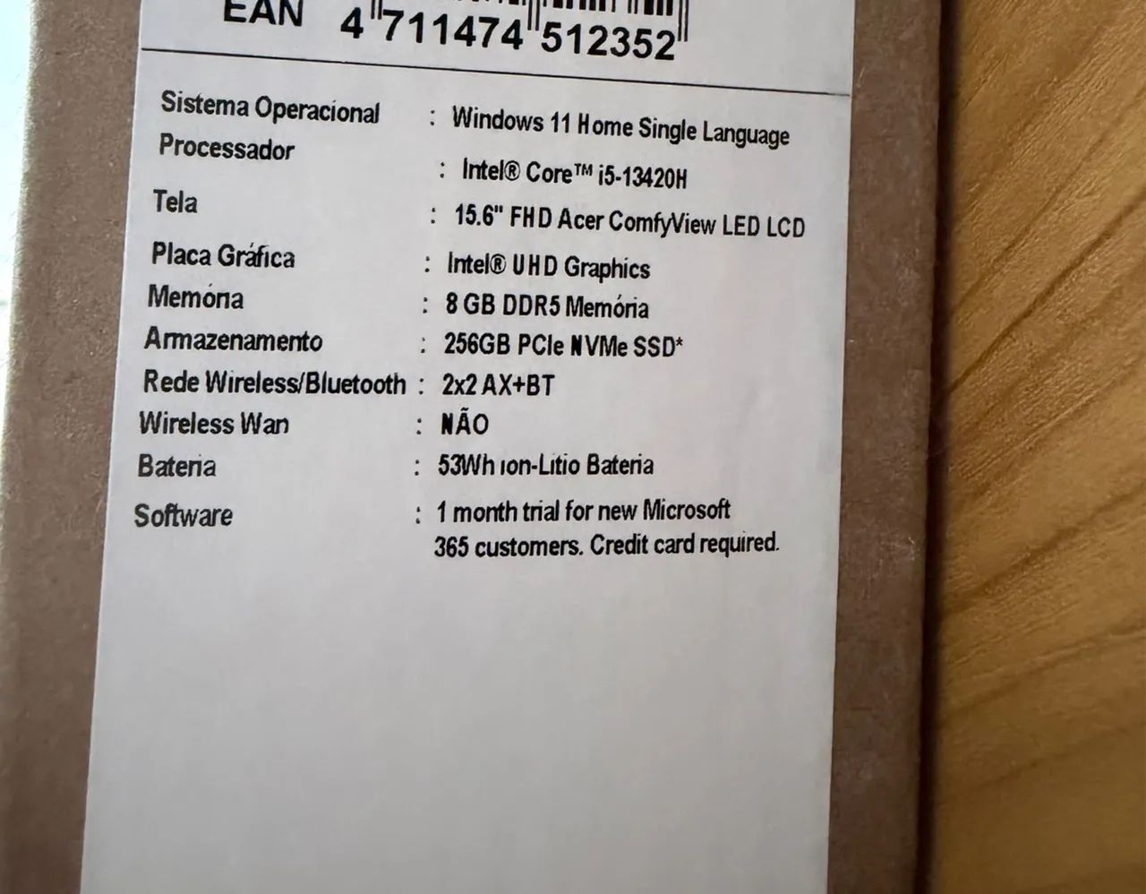 Notebook Acer Aspire Go Intel Core i5 8GB RAM 256GB SSD - Foto 4