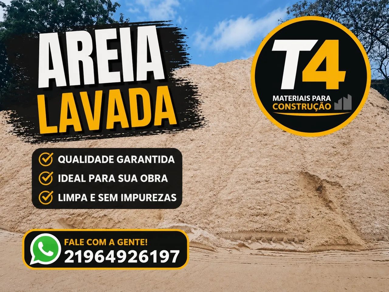Areia Lavada e Brita com Entrega Rápida