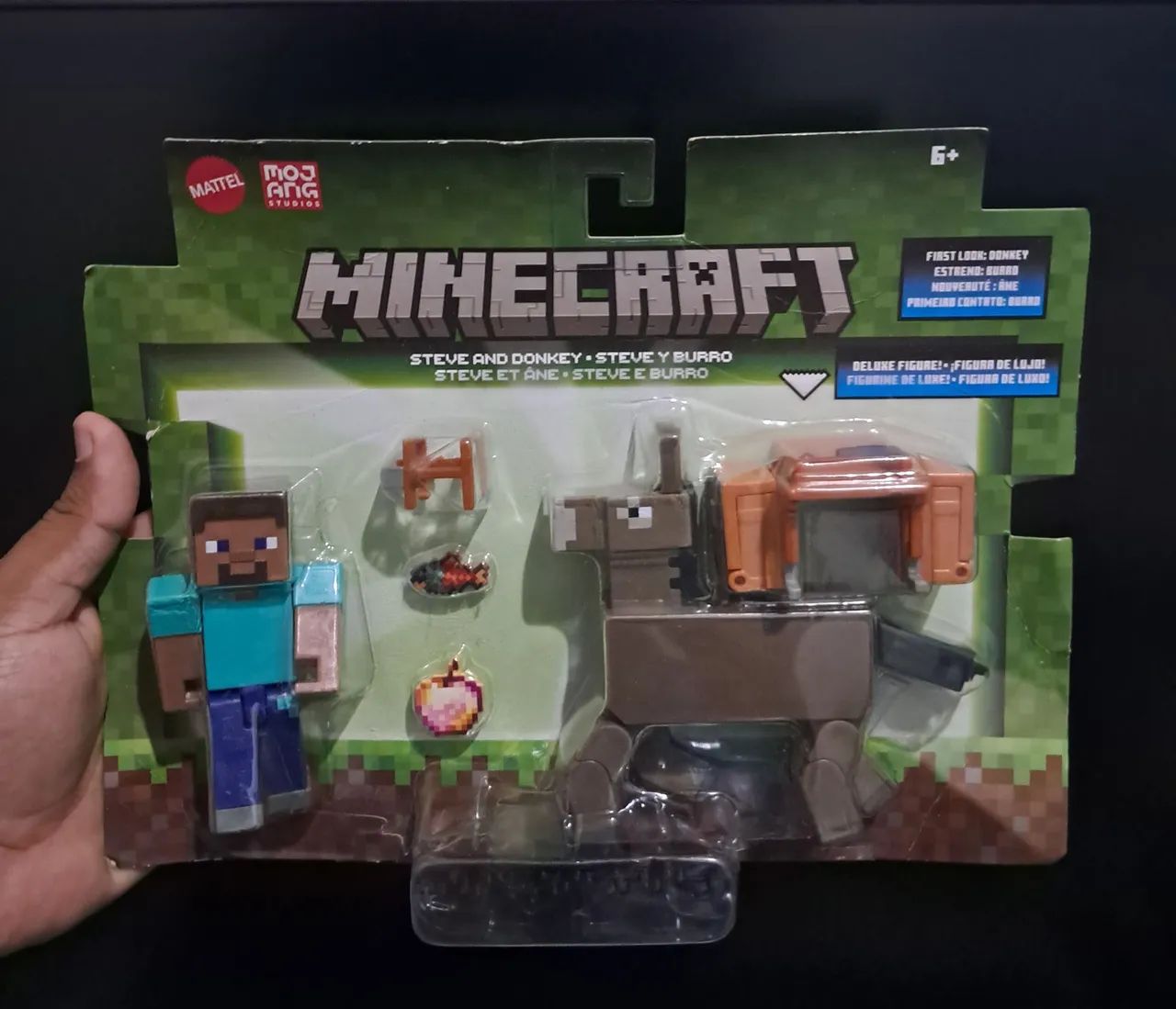 Action Figure Minecraft Vanilla Steve & Donkey 3.25 Mattel - Foto 2