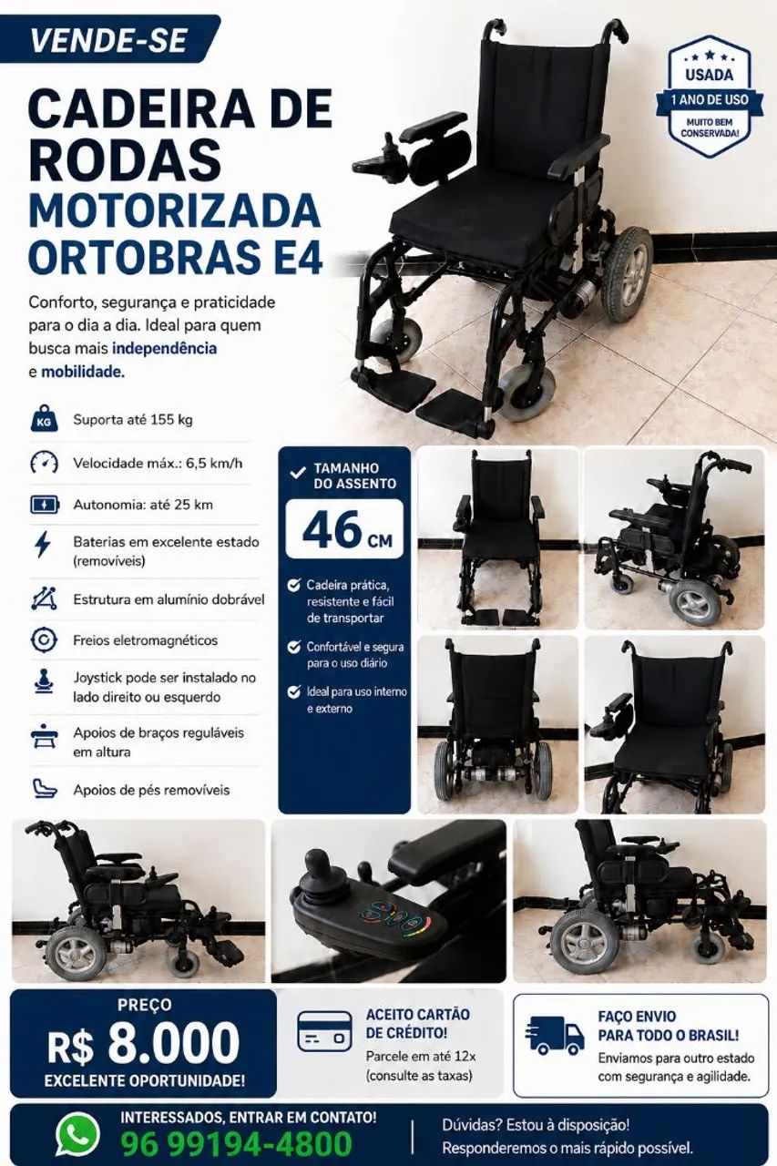 Vendo Cadeira de Rodas Motorizada