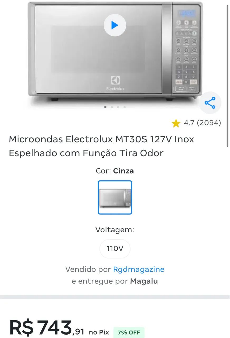 Microondas Electrolux (ENTREGO) - Foto 5