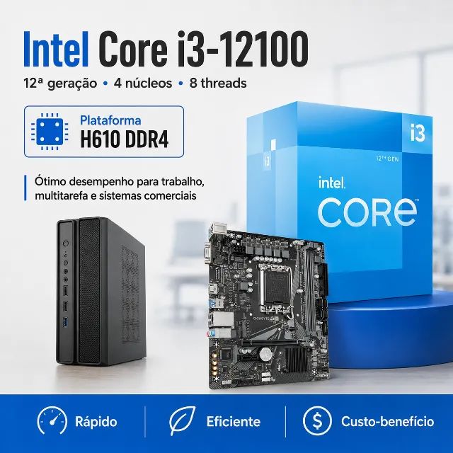 PC Compacto i3-12100 8GB SSD Windows 11 Pronto para Uso - Foto 5