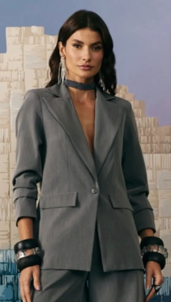 Blazer Cinza - Tamanho P - Marca Dimy