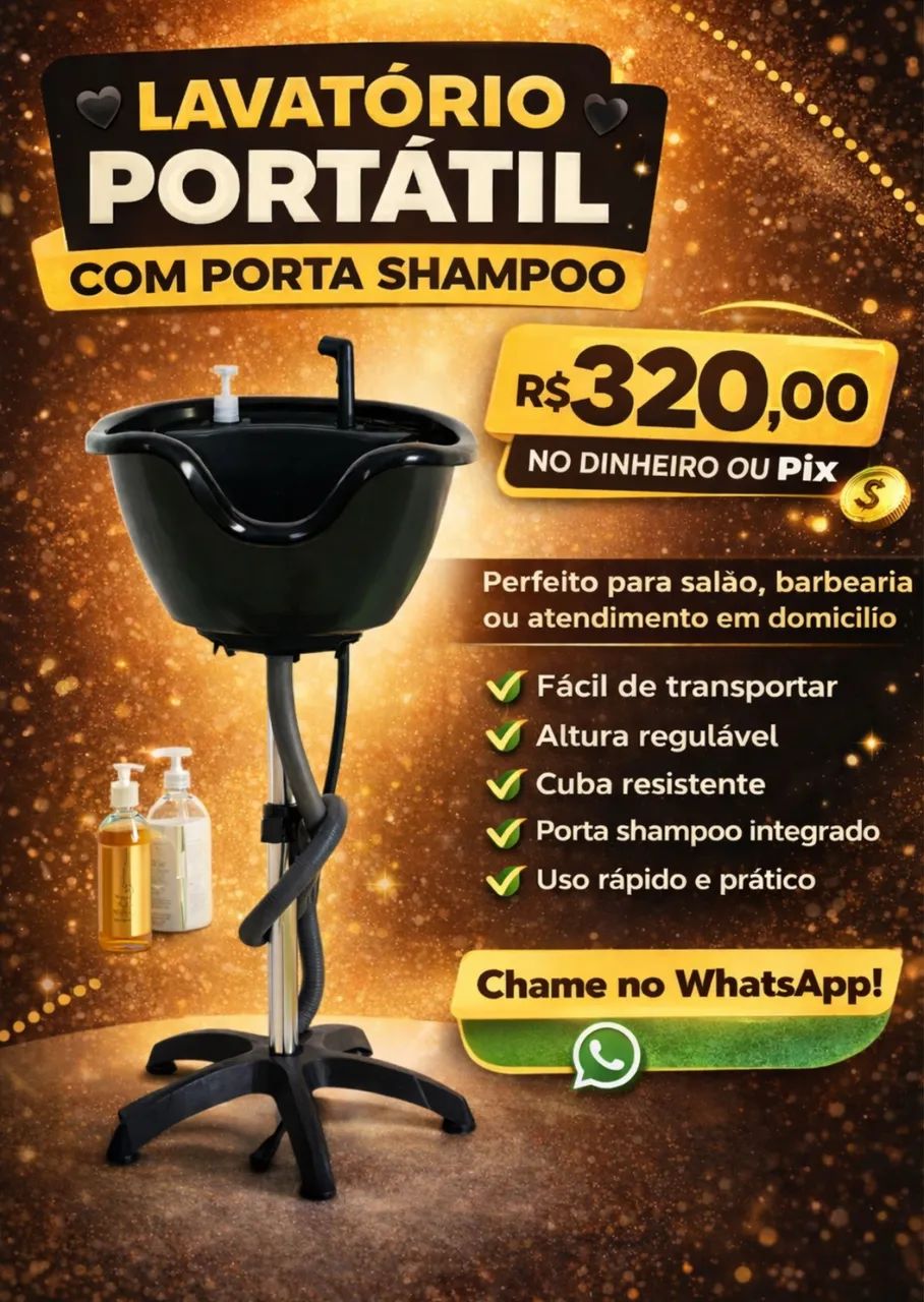 Lavatório portátil com porta Shampoo