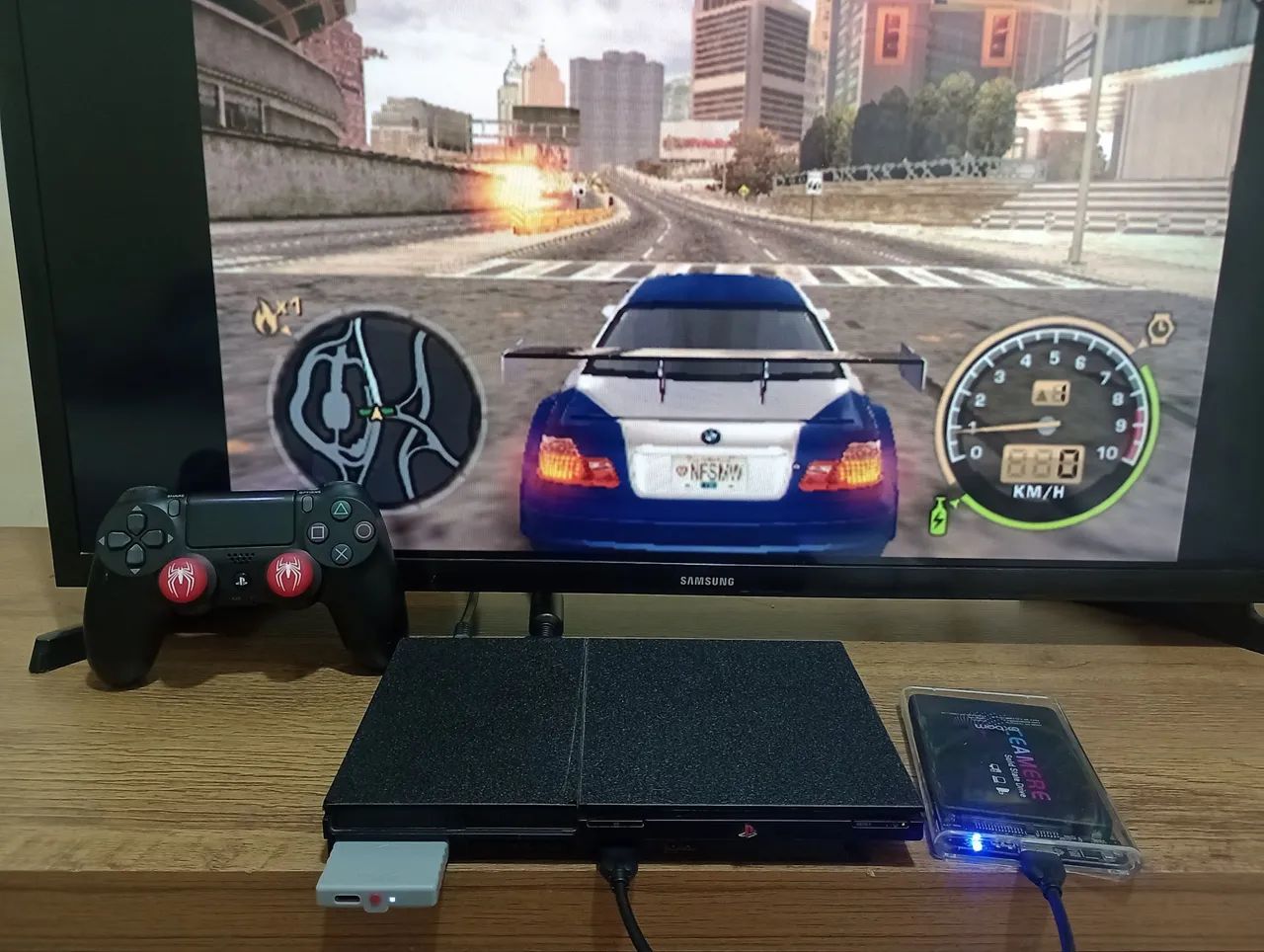 PS2 SLIM + SSD 120GB COM JOGOS 