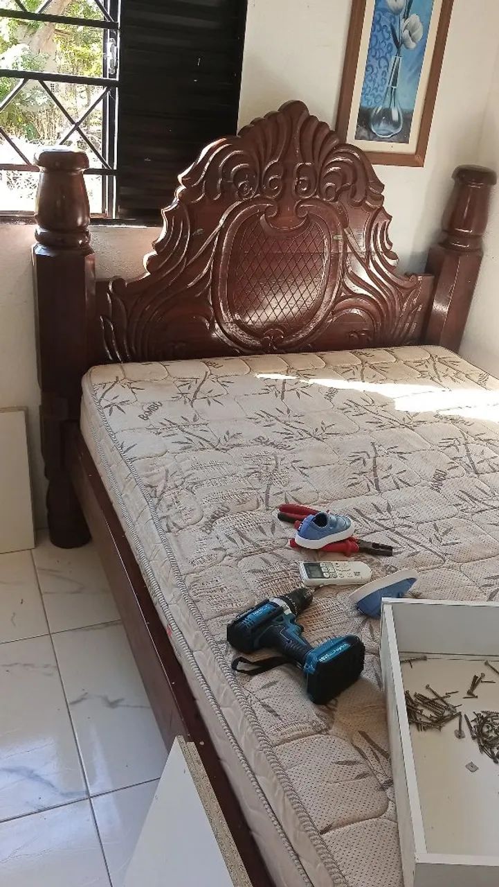 Cama de madeira rústica  - Foto 5