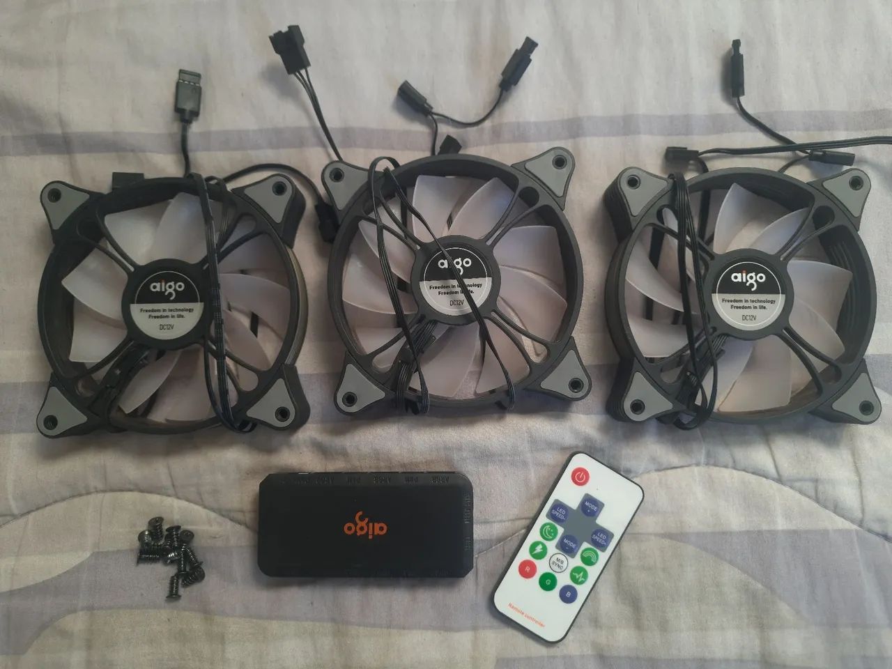 Kit fan aigo ar12pro com controladora argb