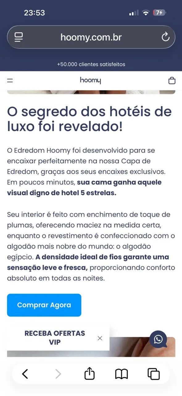 Edredom hoomy algodão egípcio com toque de pluma solteiro novo !  - Foto 5
