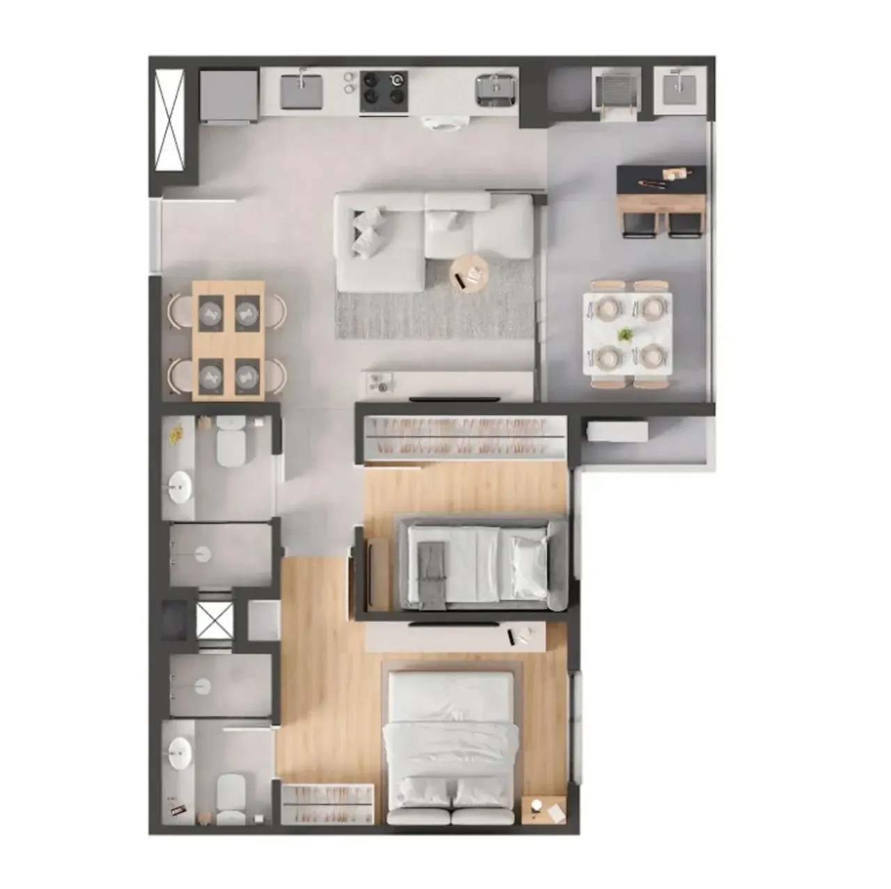 PLANTA 57m²