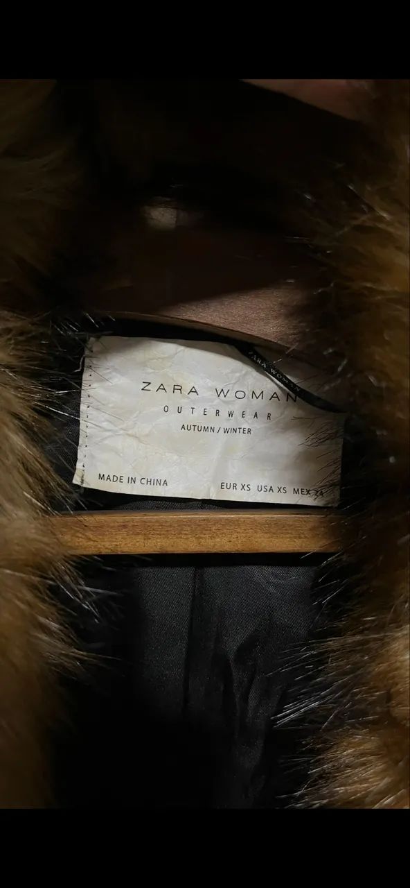 Casaco de pêlos grosso marrom da Zara - Foto 4
