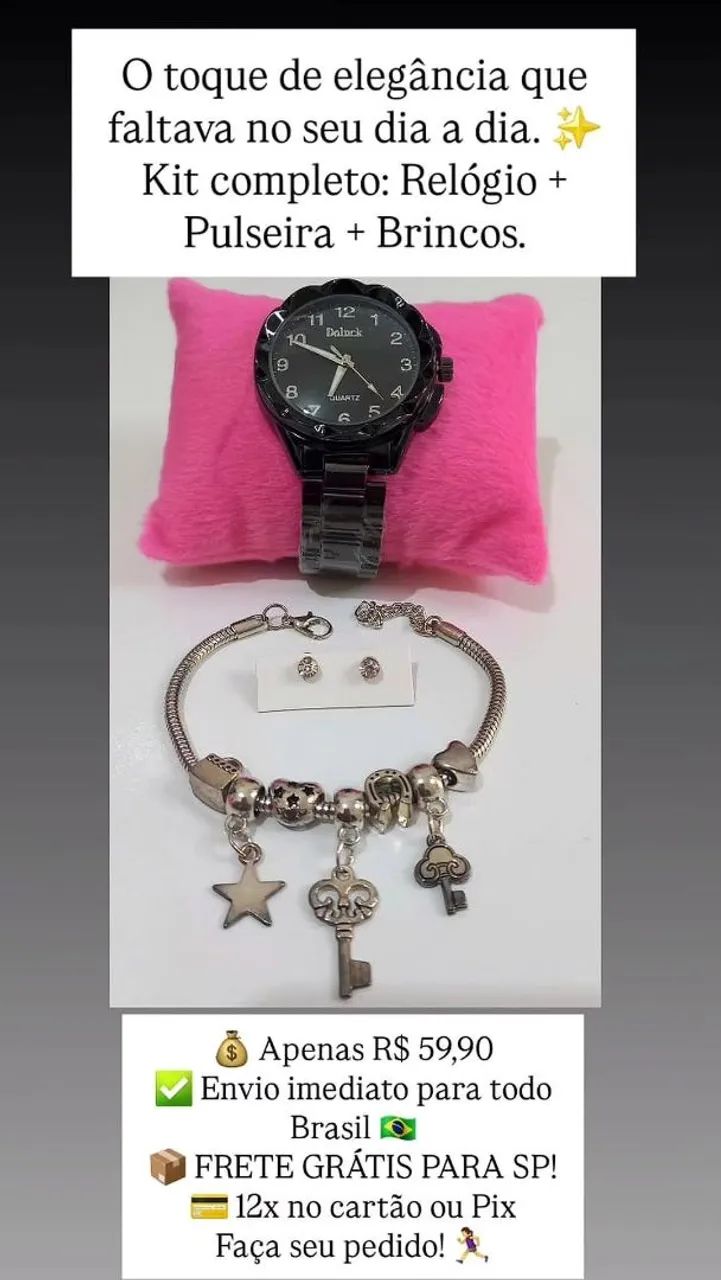 Kit Relógio Feminino com pulseira e brinco  - Foto 3