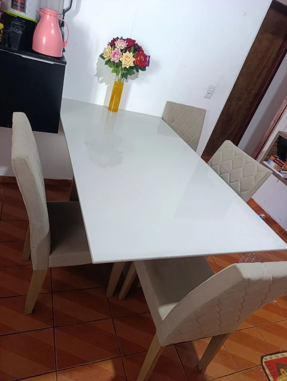 Mesa 6 lugares de vidro 