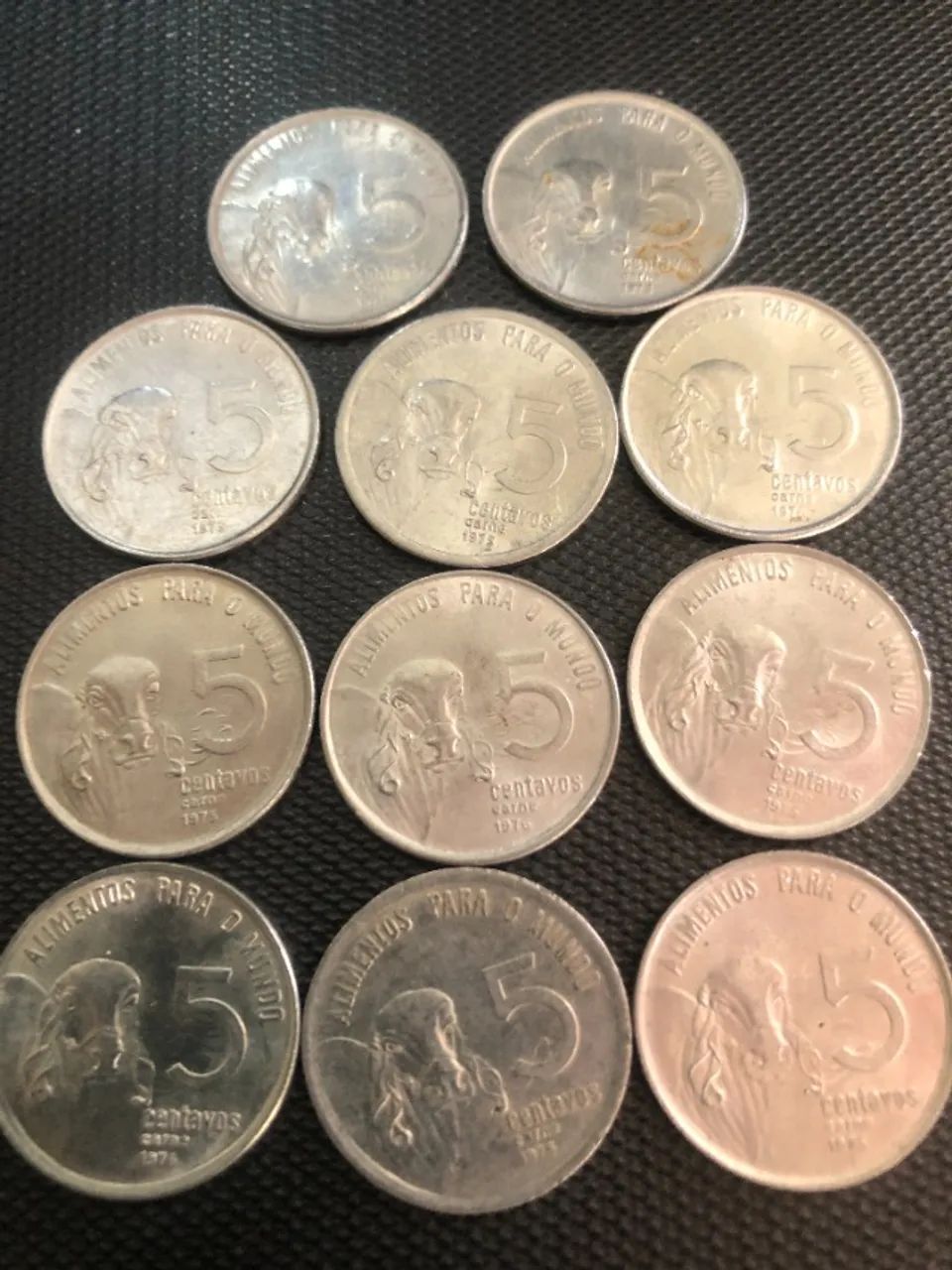 Moedas de 5 centavos alimentos para o mundo cunho marcado (11