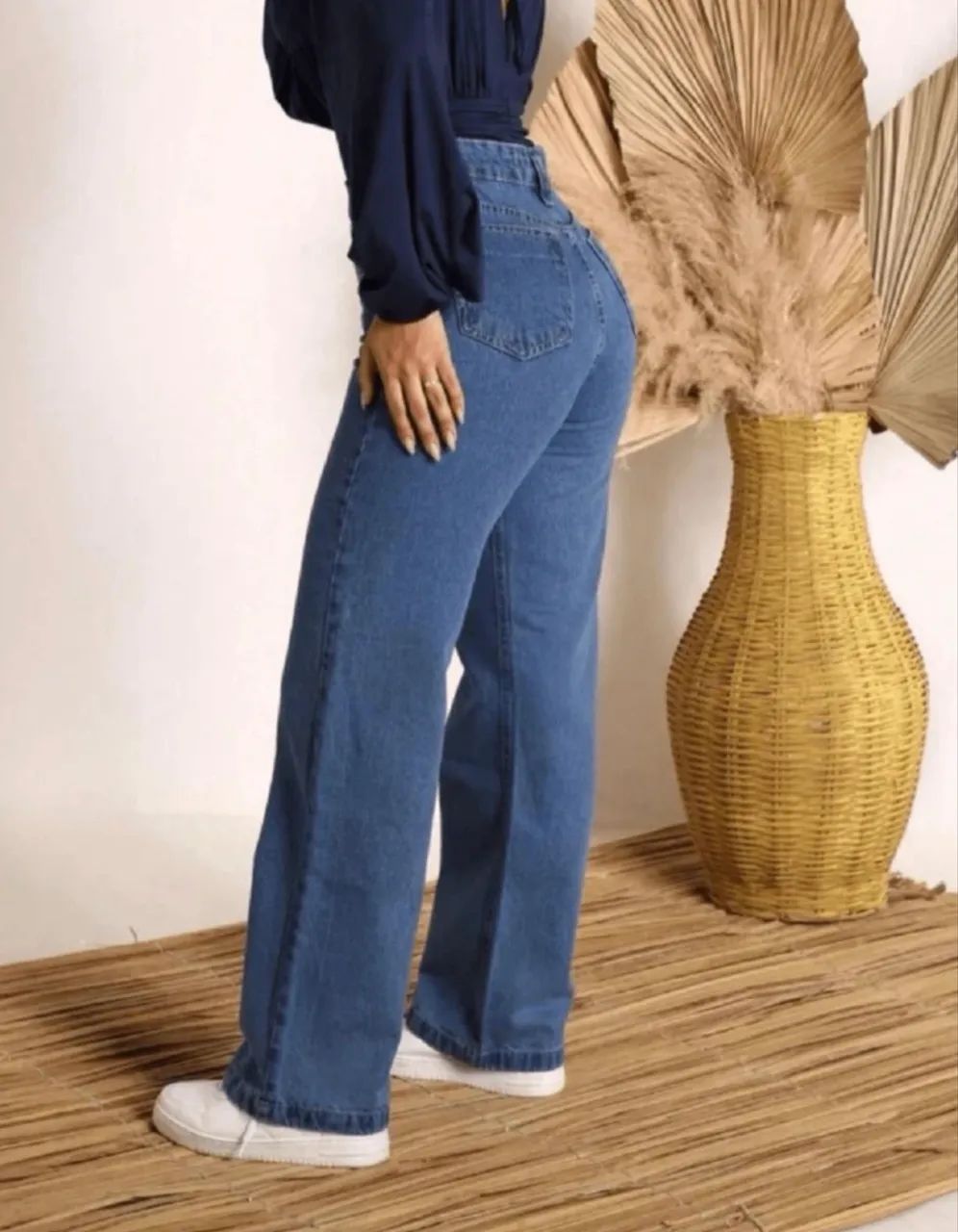Calça Wide Leg Pantalona Jeans - Foto 2