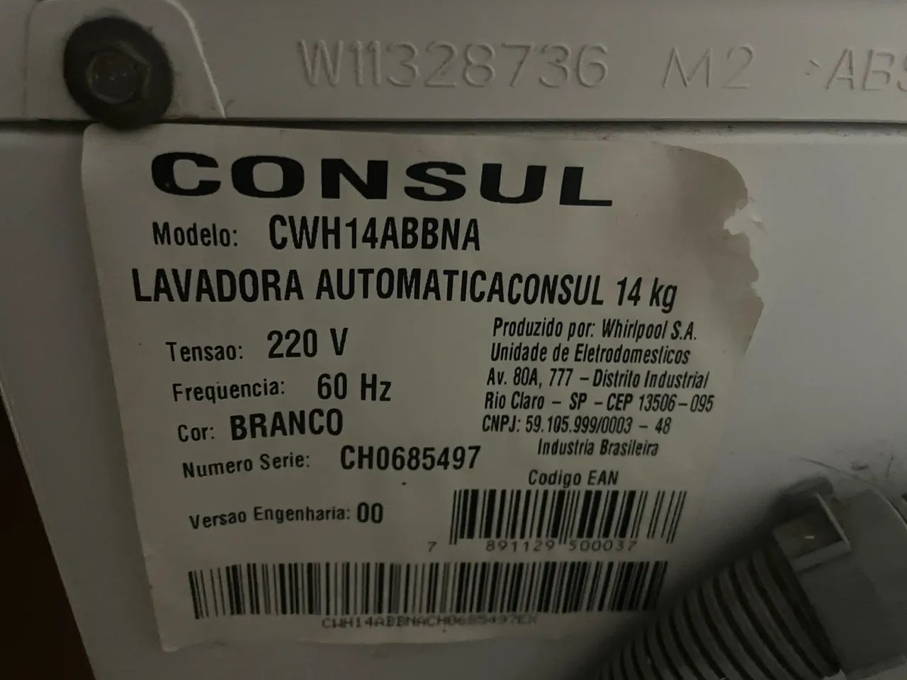 Máquina de lavar cônsul