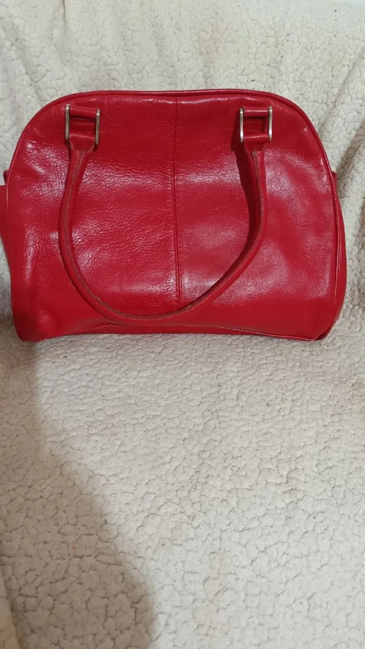Bolsa em Couro Legítimo Vermelha - Foto 2