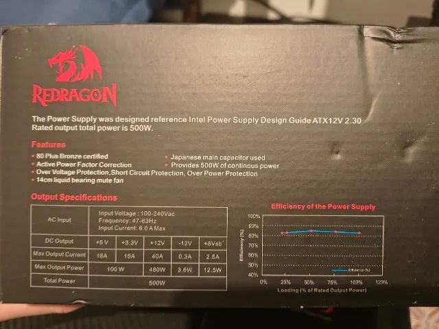 Fonte Redragon RGPS 500W - Foto 2