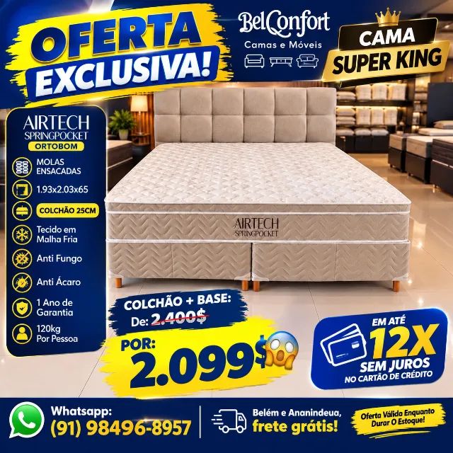 CAMA SUPER KING ORTOBOM 2.099$