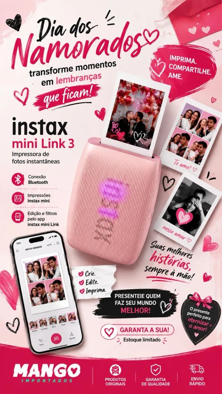 Impressora Instax Mini Link 3 Rosa  - Foto 5