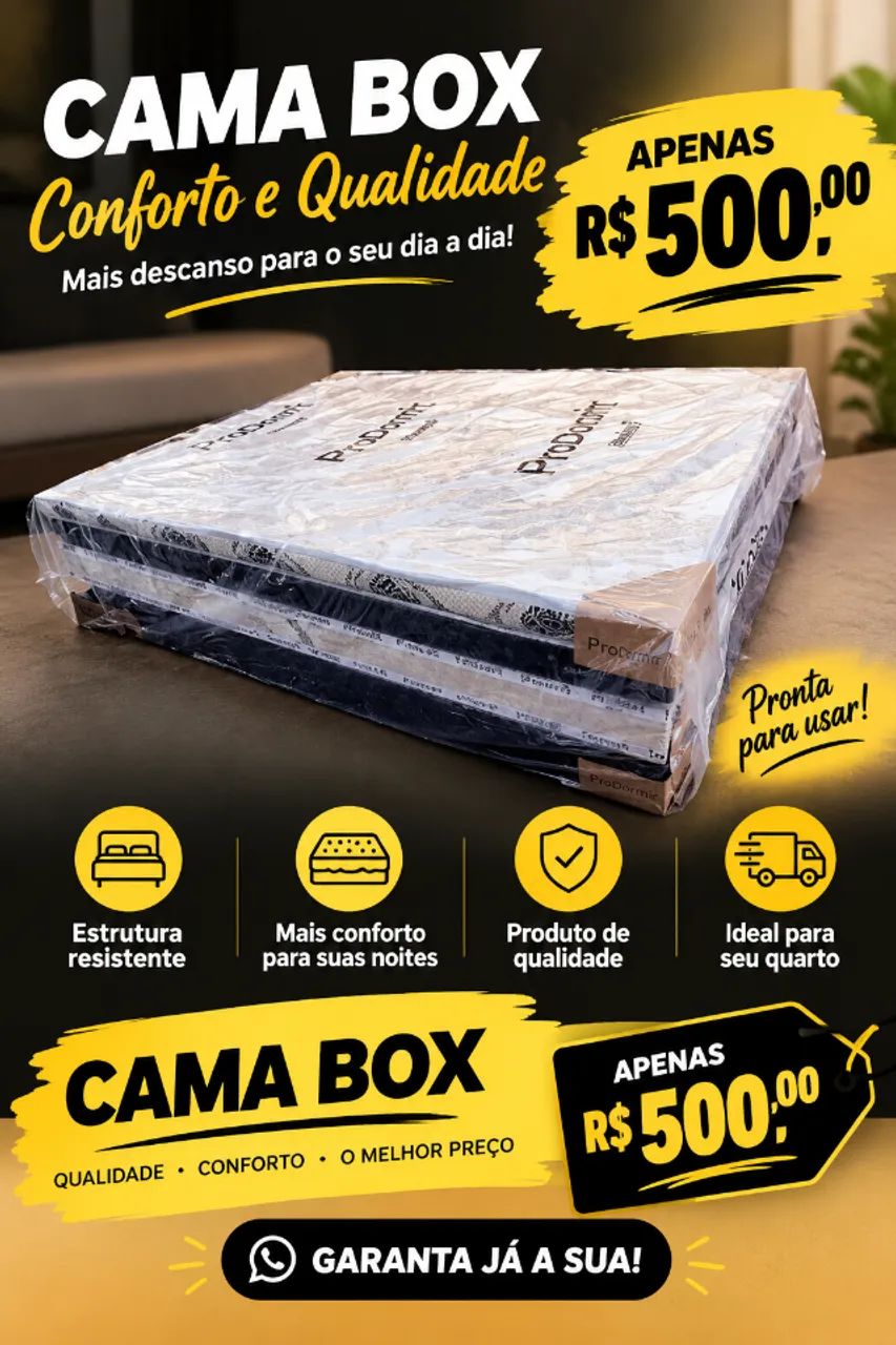 Cama box. 12cm de espuma. Casal premium 