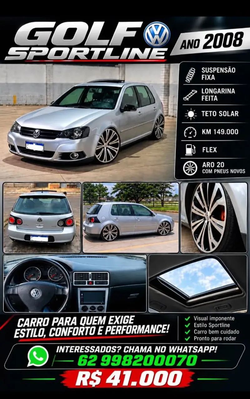 Volkswagen Golf Golf Sportline 1.6 Mi Total Flex 8V 4p 2008