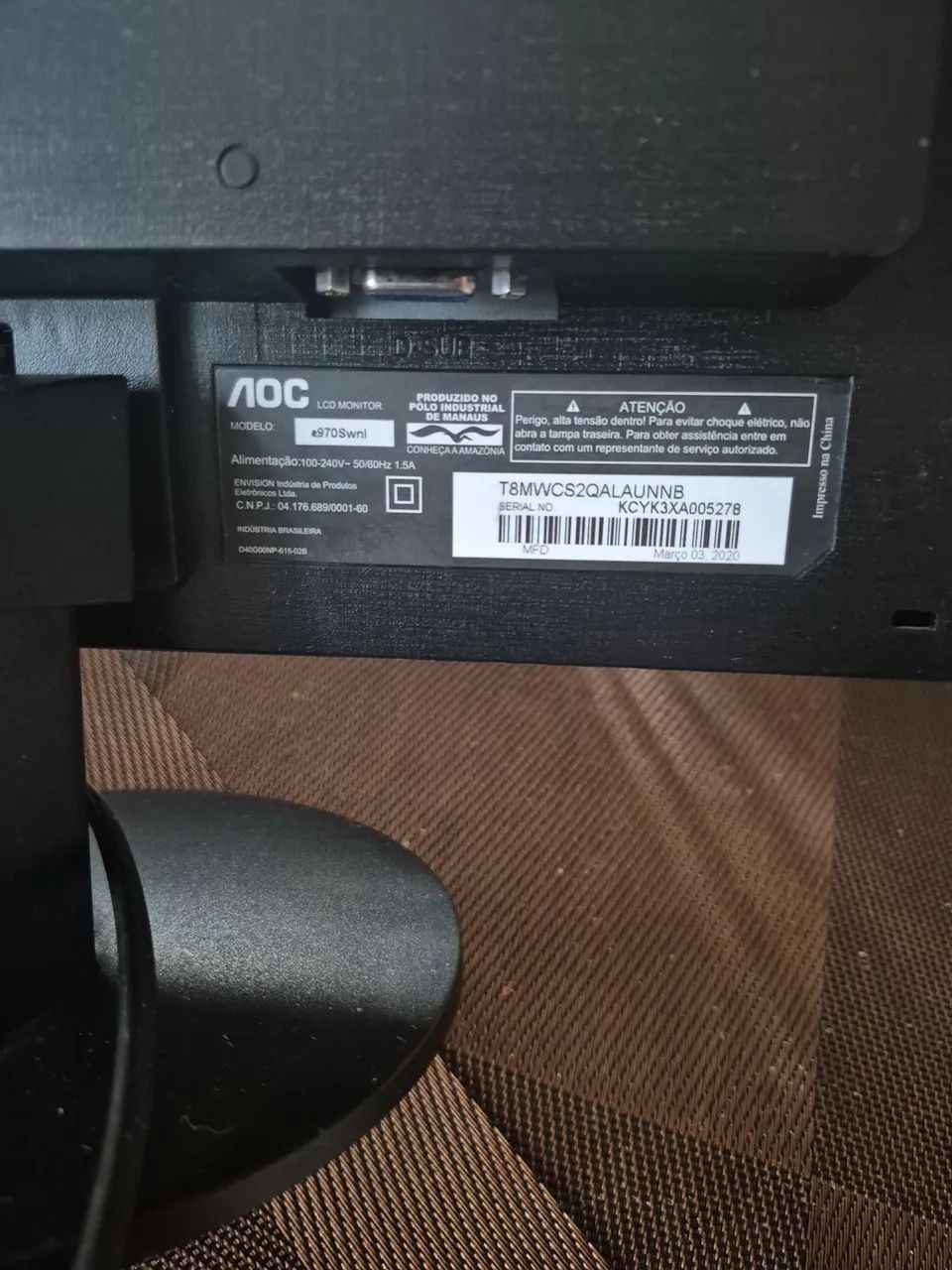 Monitor AOC 18,5 polegadas  - Foto 3
