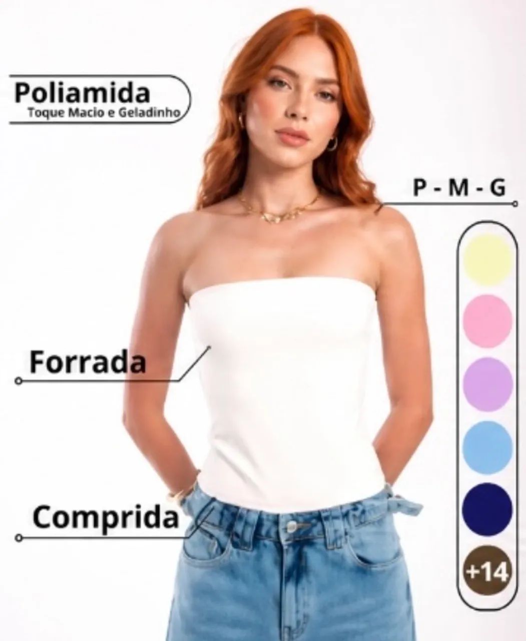Blusas Femininas Jasmin em poliamida e algodão canelada - Foto 2