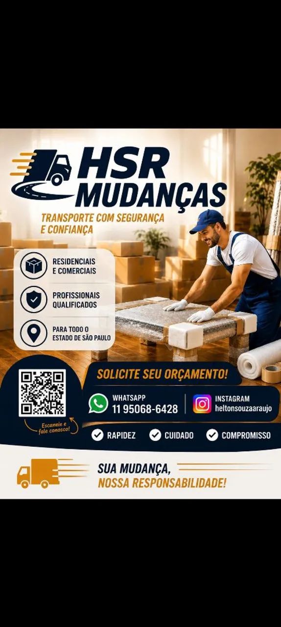 Mudanças para todo o território nacional com embalagem 