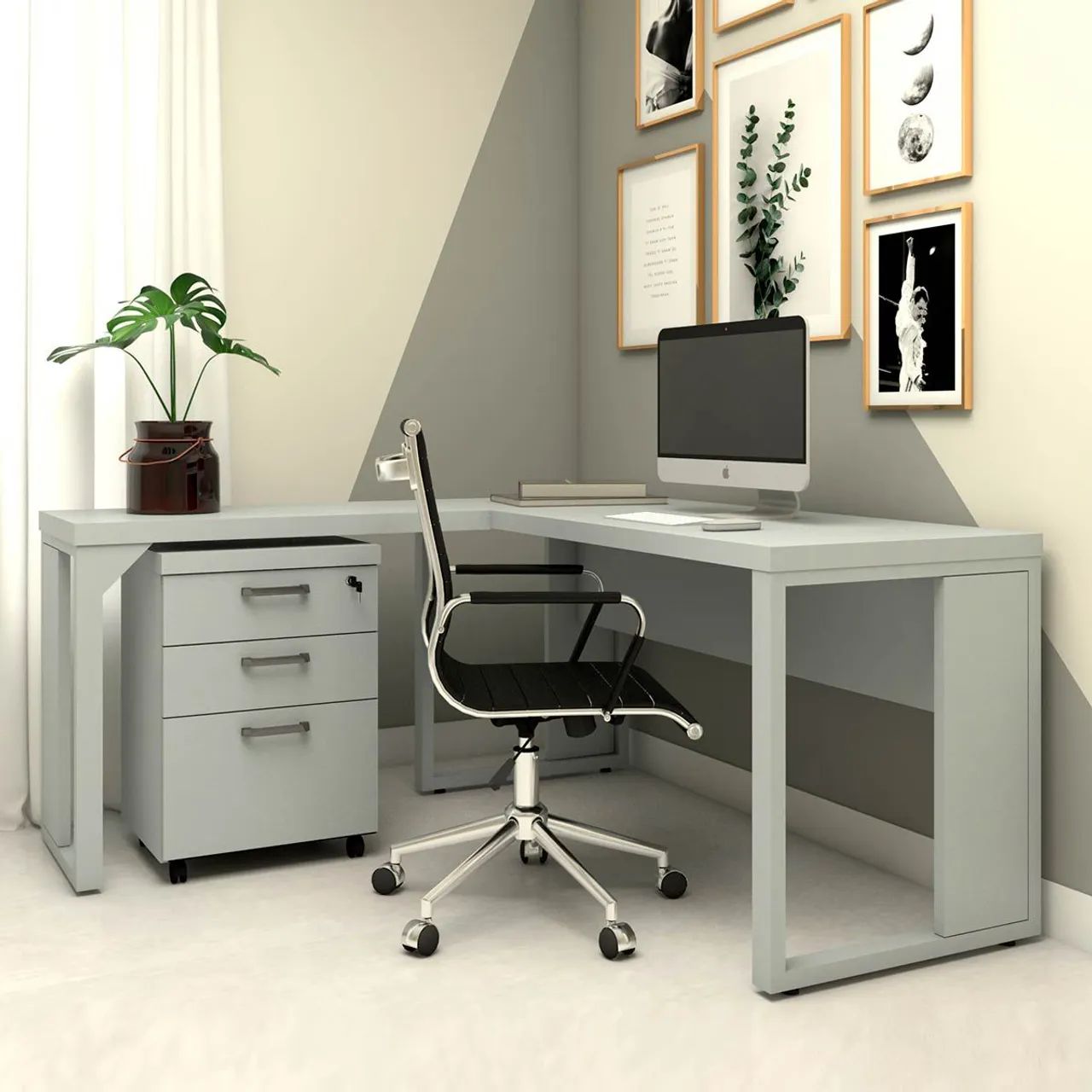 Mesa de escritório.conjunto de mesa + gaveteiro... - Foto 5