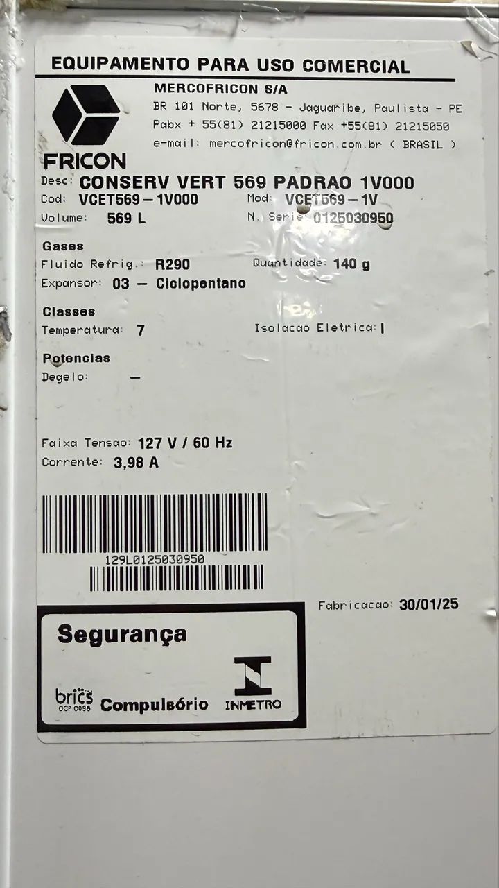Freezer vertical Fricon 569 litros 127v zerado - Foto 5