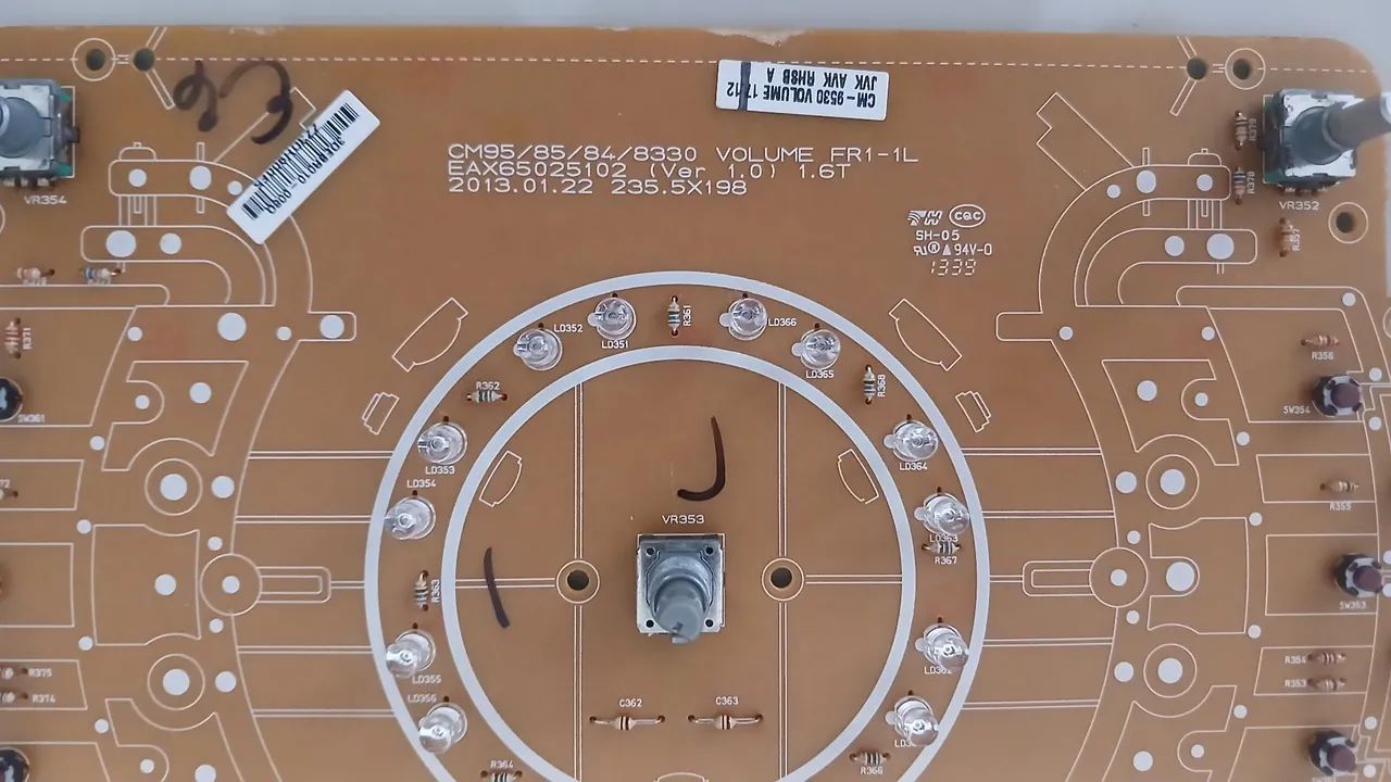 Placa controle frontal volume LG CM9530.  - Foto 3